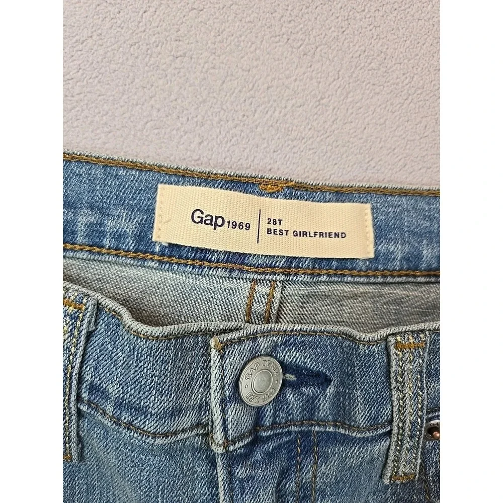 Gap Women's Best Girlfriend Jeans Light Blue Size‎ 28 Tall Stitching Is Sparkly